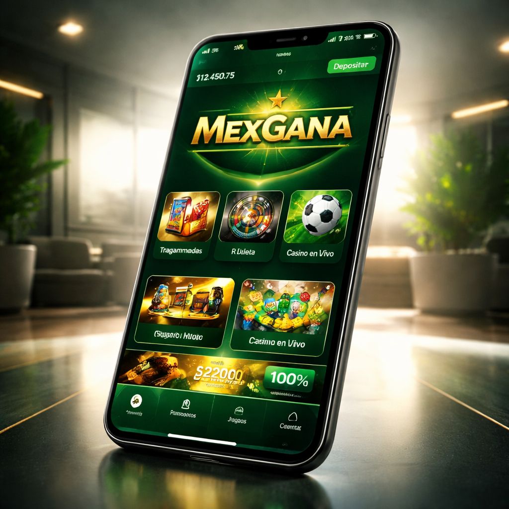 Interfaz de la app móvil MexGana en smartphone para jugadores en México