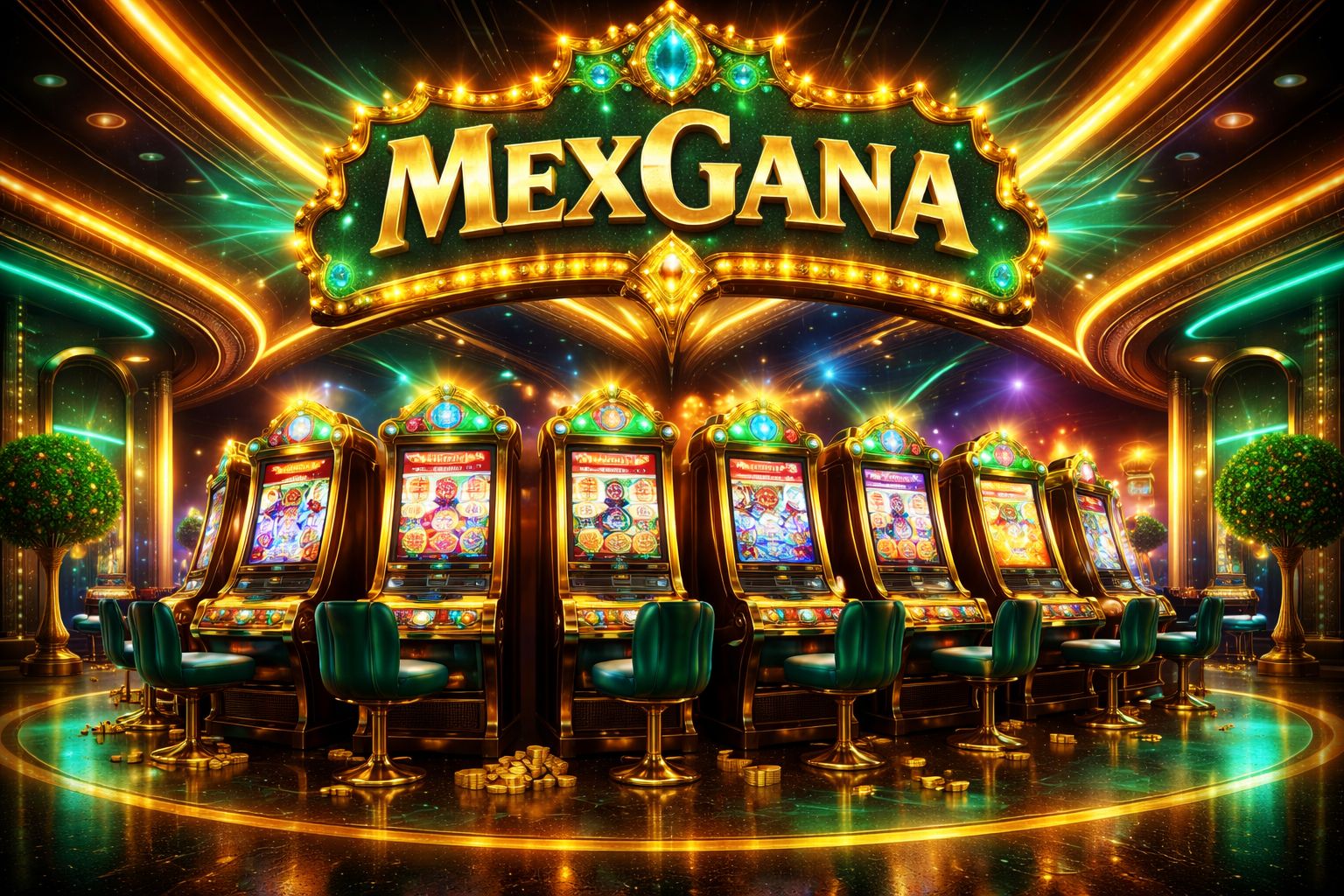 Interfaz de tragamonedas MexGana con carretes brillantes para jugadores en México